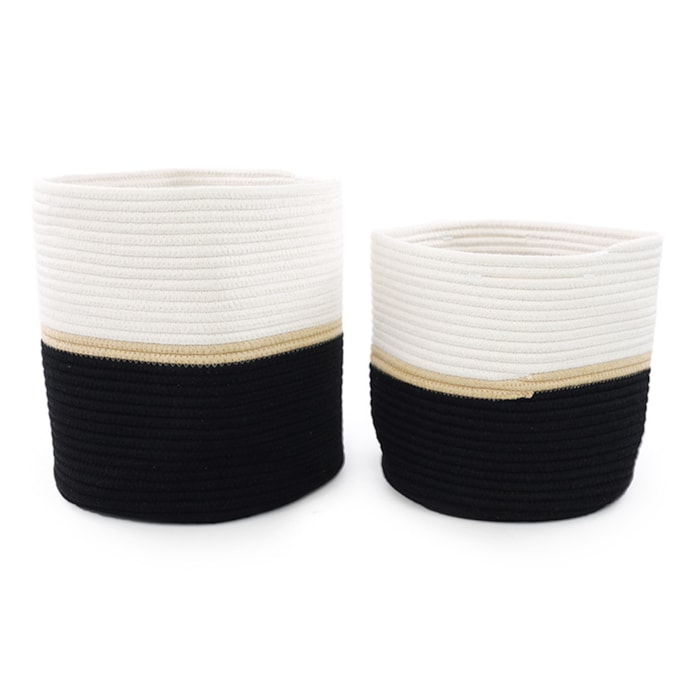 Cesto Organizador Decorativo Duo em Poliéster - 30cm - Madel Home