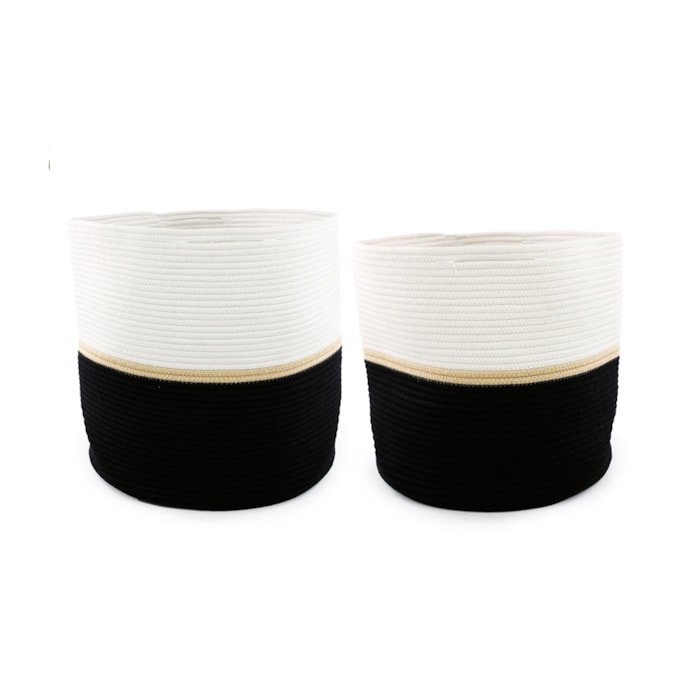 Cesto Organizador Decorativo Duo em Poliéster - 35cm - Madel Home