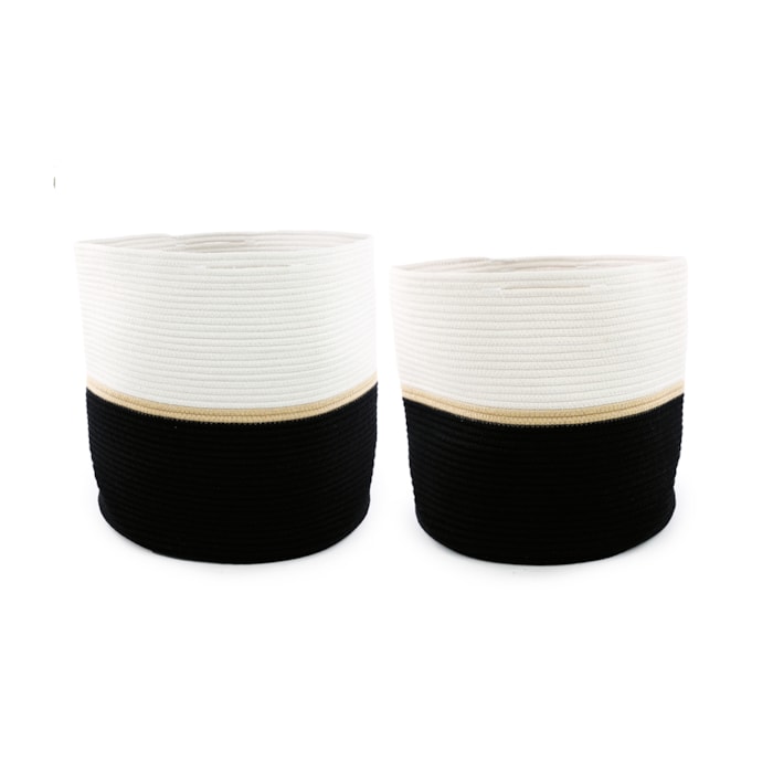Cesto Organizador Decorativo Duo em Poliéster - 40cm - Madel Home