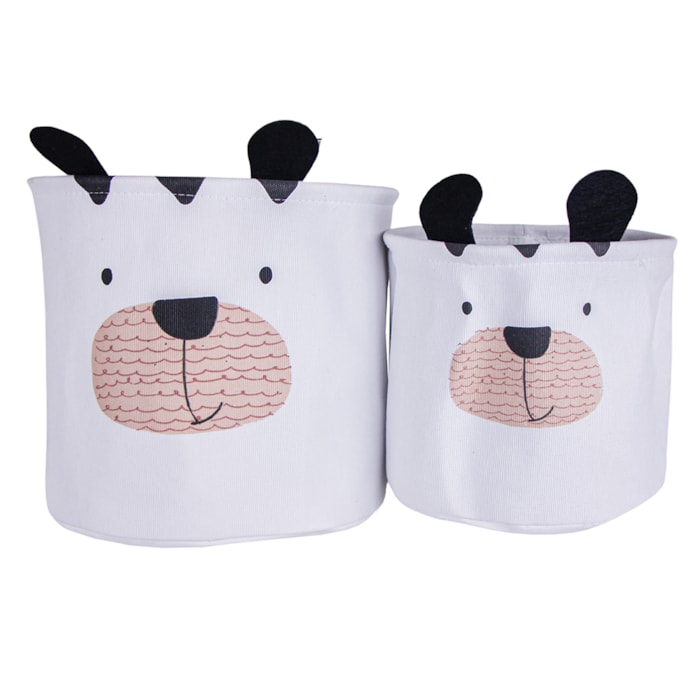 Cestos de Brinquedo de Poliéster Cachorro - 2 Peças - Madel Home