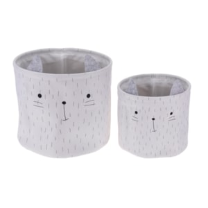 Cestos de Brinquedo de Poliéster Gato - 2 Peças