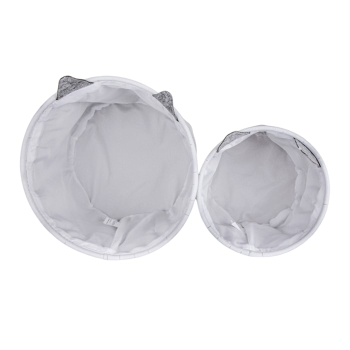 Cestos de Brinquedo de Poliéster Gato - 2 Peças - Madel Home