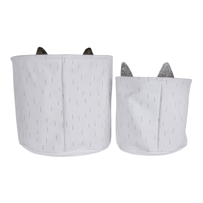 Cestos de Brinquedo de Poliéster Gato - 2 Peças - Madel Home
