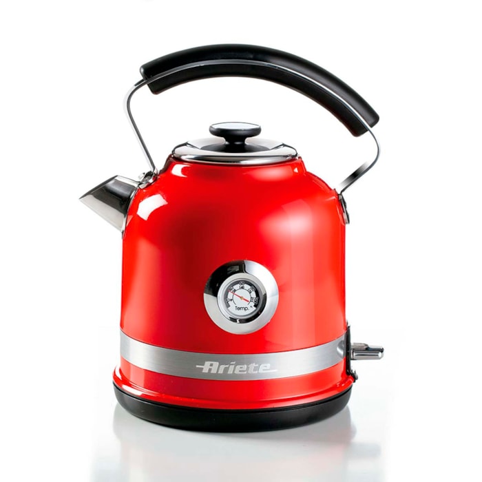 Chaleira Elétrica 1.7L 1500W Aço Inox Ariete Vermelho - 127V - Madel Home