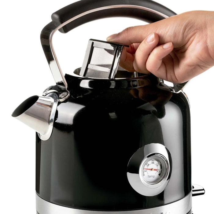 Chaleira Elétrica Moderna Preta 1500W 1,7L Ariete - 127V - Madel Home