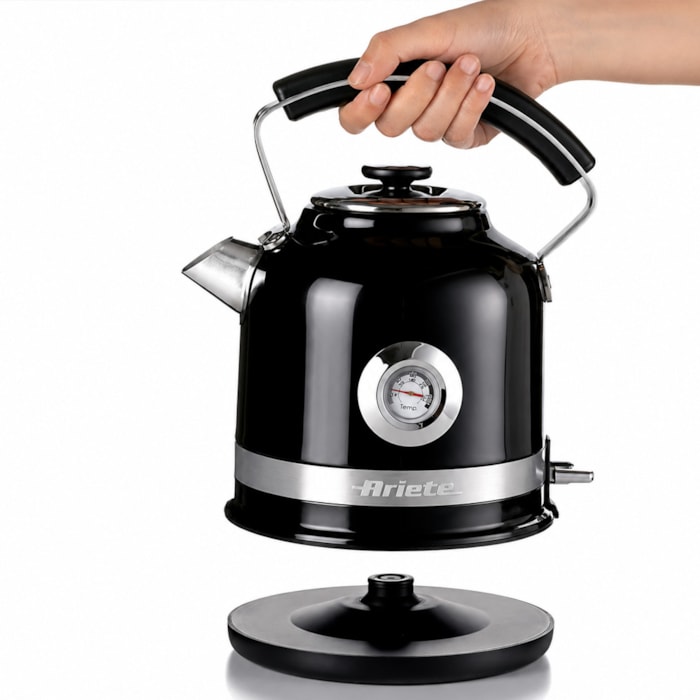 Chaleira Elétrica Moderna Preta 1500W 1,7L Ariete - 127V - Madel Home