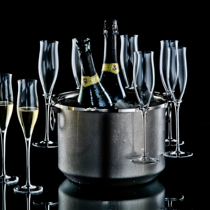 Champanheira Bottega Inox 8 Taças Com Suporte Riva - Madel Home