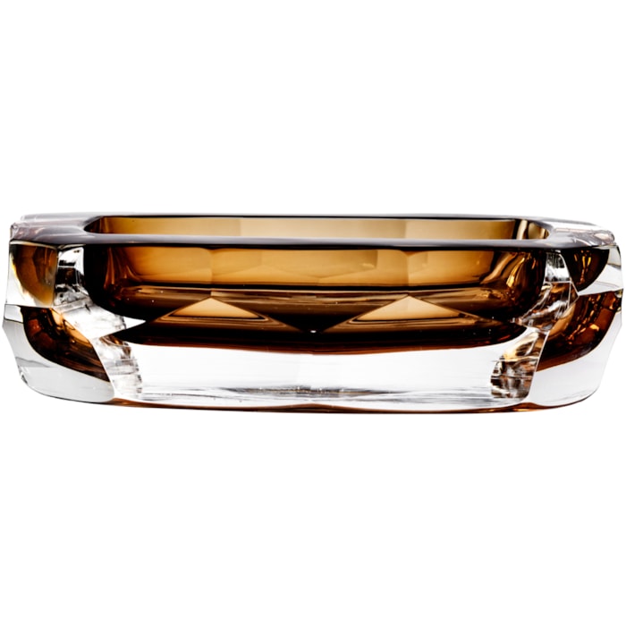 Cinzeiro de Cristal Lapidado Di Murano Ambar - Madel Home