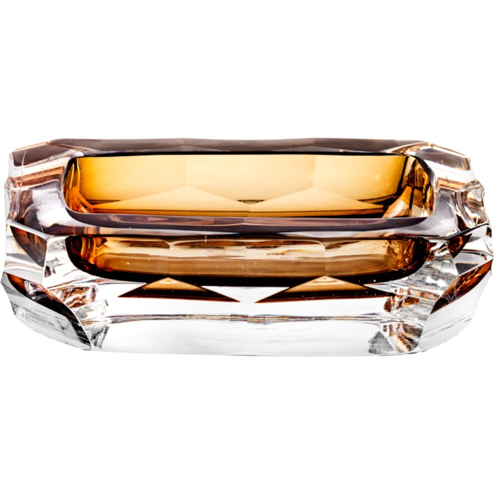 Cinzeiro de Cristal Lapidado Di Murano Ambar - Madel Home
