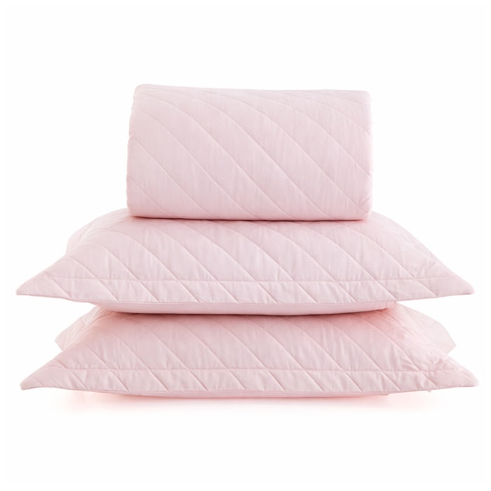 Cobre Leito Casal 100% Algodão 200 Fios Rose Vida Bela Kacyumara - Madel Home