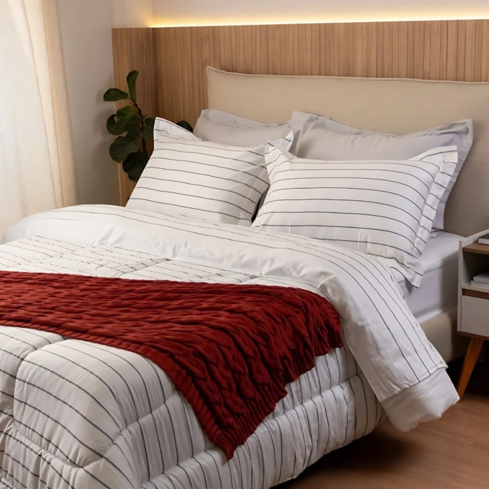 Cobre Leito Casal 100% Algodão 300 Fios Triest Satinée Kacyumara - Madel Home