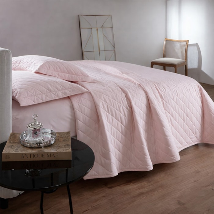 Cobre Leito Queen 100% Algodão 200 Fios Rose Vida Bela Kacyumara - Madel Home