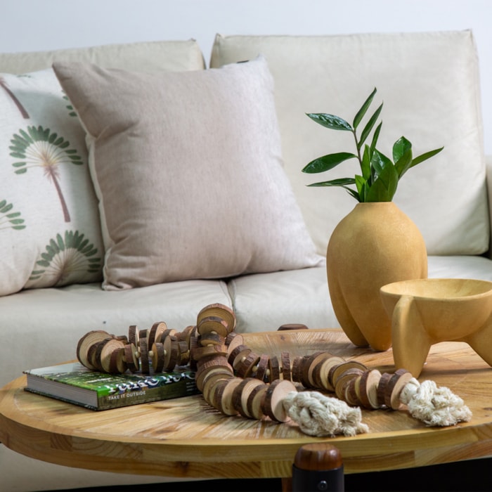 Colar de Mesa Decorativo Madeira e Cordas - 1,40cm - Madel Home