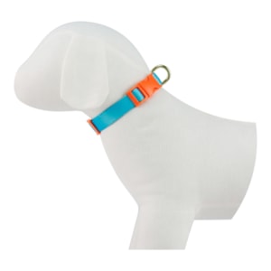 Coleira Pescoço Seda em Tamanho M Tecido Azul Piscina