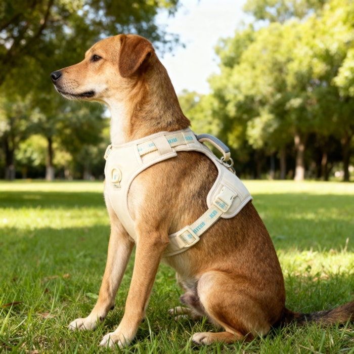 Colete Peitoral Pet Bubble Bege M - Madel Home