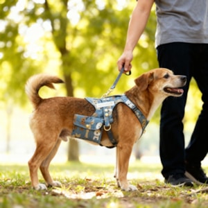 Colete Peitoral Pet Diversity em Tamanho G Tecido Bege