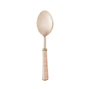 Colher de Servir em Inox e Cabo em Rattan Dourado Wolff  - 24cm
