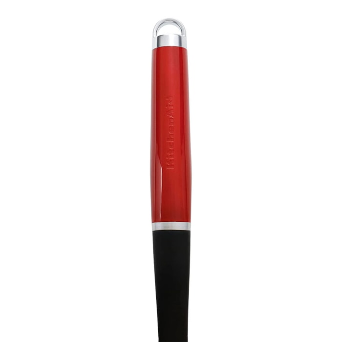 Colher de Servir Vazada em Nylon Preto e Vermelho KitchenAid - 35cm - Madel Home