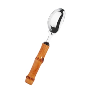 Colher de Sorvete em Inox com Cabo Bambu Natural - 19cm