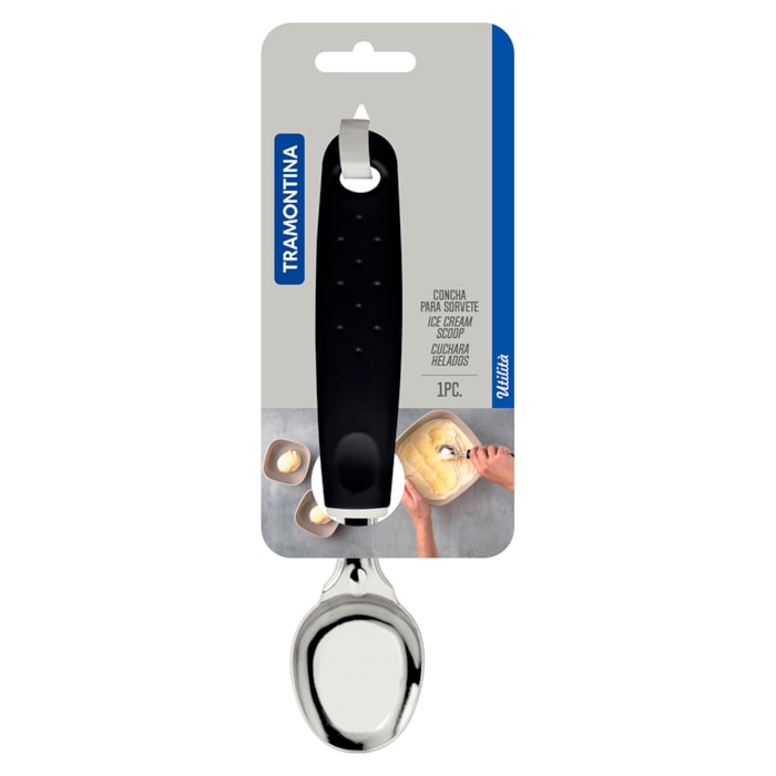 Colher de Sorvete em Inox Preto Utilitá Tramontina - 21cm - Madel Home