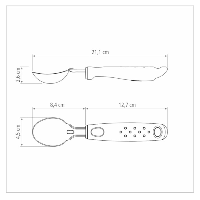 Colher de Sorvete em Inox Preto Utilitá Tramontina - 21cm - Madel Home