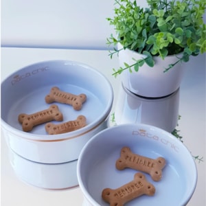 Comedouro Personalizado em Porcelana 12cm Branco