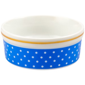 Comedouro Personalizado em Porcelana 12cm Poá Azul