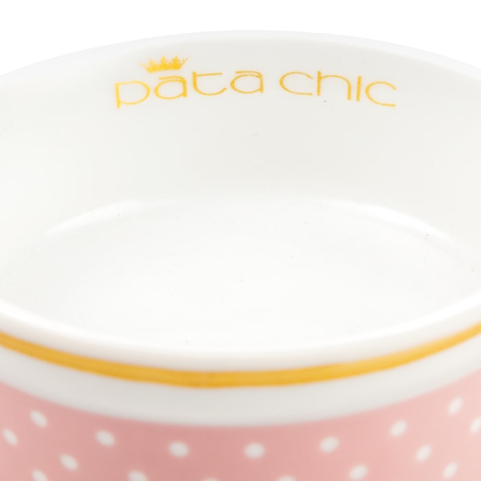 Comedouro Personalizado em Porcelana 12cm Poá Rosa - Madel Home