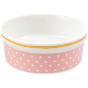Comedouro Personalizado em Porcelana 12cm Poá Rosa