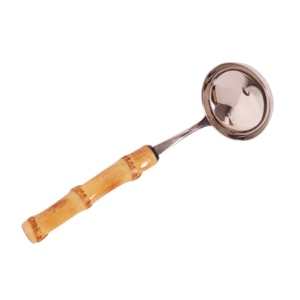Concha de Feijão ou Sopa em Inox com Cabo Bambu Natural - 26,5cm