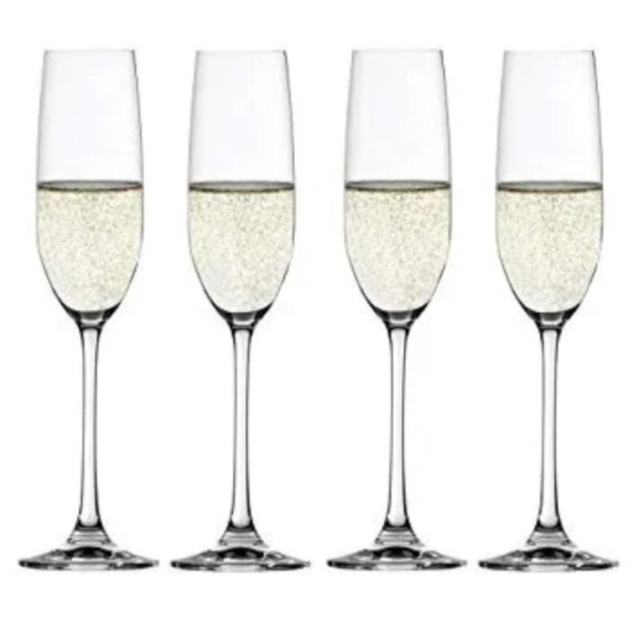 Conjunto 4 Peças Taça Vinho Champagne 210ml Salute Crystal Spiegelau - Madel Home