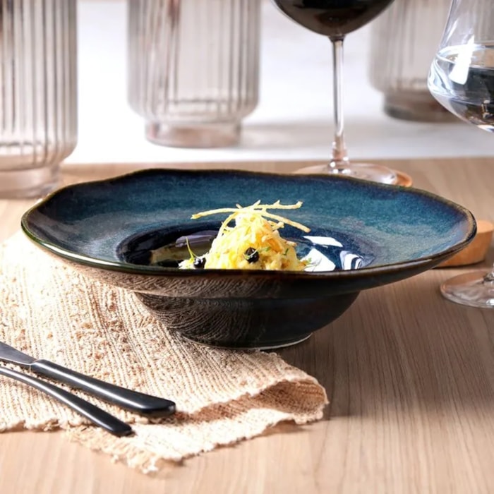 Conjunto 4 Pratos de Massa em Stoneware Oceano Porto Brasil - 28cm - Madel Home