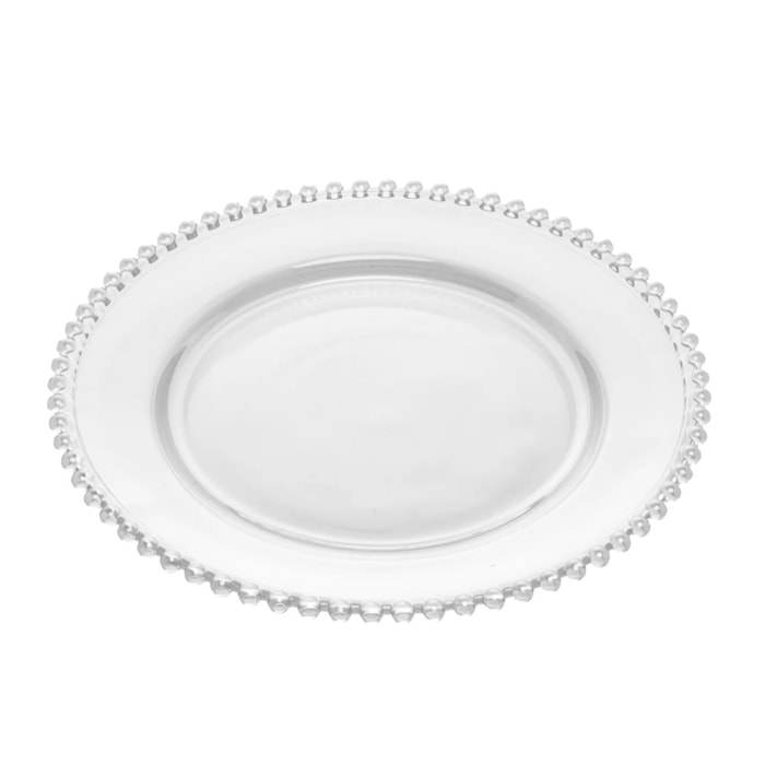 Conjunto 4 Pratos Raso em Cristal Pearl Wolff - 28cm - Madel Home