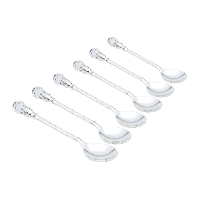 Conjunto 6 Colheres de Café de Zamac Niquelado Crystal Wolff - Madel Home