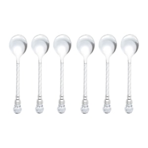 Conjunto 6 Colheres de Café de Zamac Niquelado Crystal Wolff