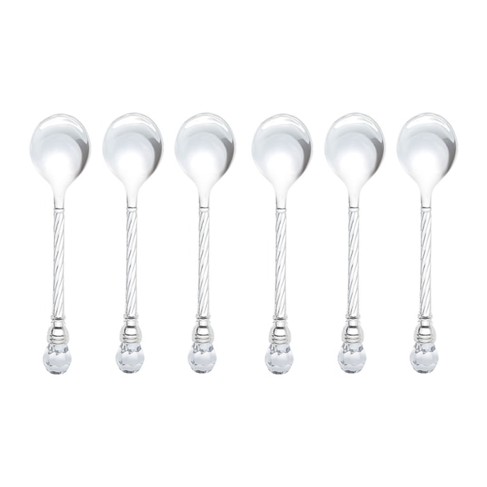 Conjunto 6 Colheres de Café de Zamac Niquelado Crystal Wolff - Madel Home