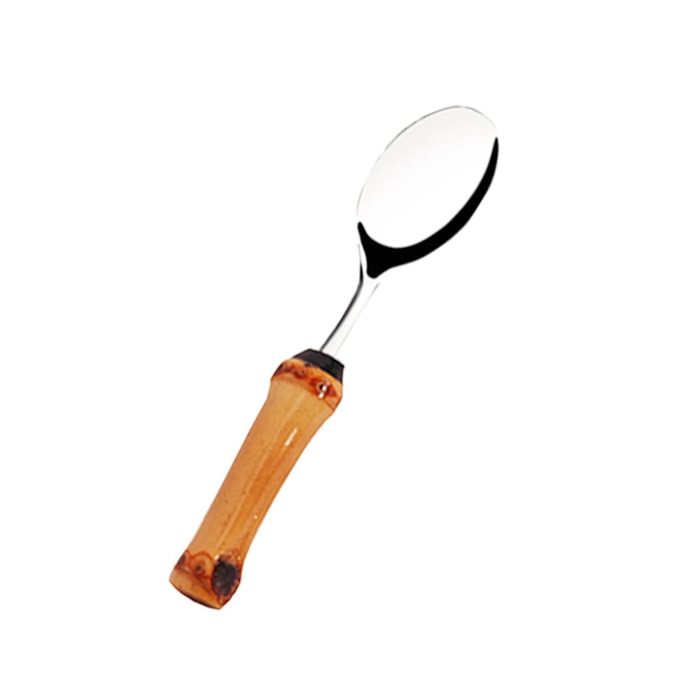 Conjunto 6 Colheres de Chá Inox com Cabo Bambu Natural - Madel Home