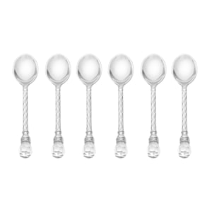 Conjunto 6 Colheres de Zamac com Suporte Niquelado Crystal Wolff