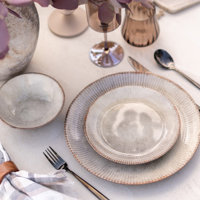 Conjunto 6 Pratos de Sobremesa em Cerâmica Jacarta Alleanza - 21cm - Madel Home