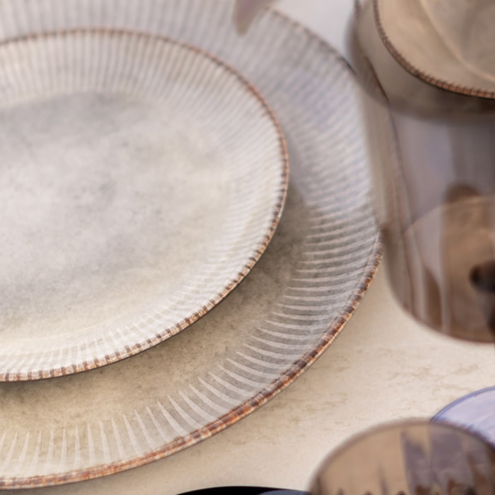 Conjunto 6 Pratos de Sobremesa em Cerâmica Jacarta Alleanza - 21cm - Madel Home