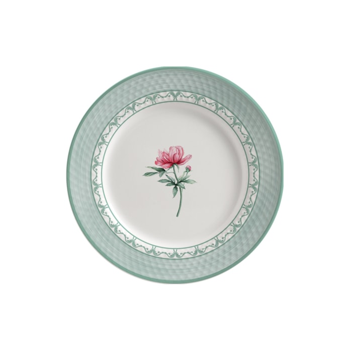 Conjunto 6 Pratos de Sobremesa em Cerâmica Relevo Charlote Alleanza - 21cm - Madel Home
