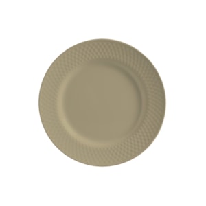 Conjunto 6 Pratos de Sobremesa em Cerâmica Split Taupe Alleanza - 21cm