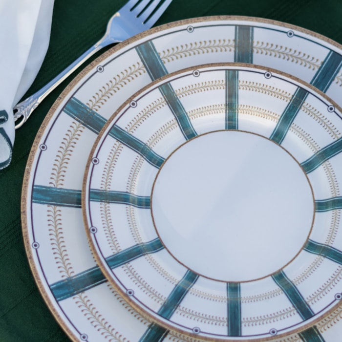 Conjunto 6 Pratos de Sobremesa em Cerâmica Taj Alleanza - 21cm - Madel Home