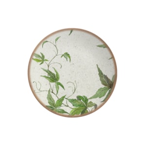 Conjunto 6 Pratos de Sobremesa em Cerâmica Tropical Leaves Alleanza - 21cm
