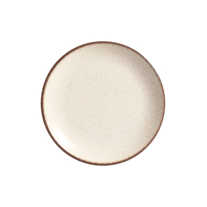 Conjunto 6 Pratos de Sobremesa em Cerâmica Vanilla Alleanza - 21cm - Madel Home