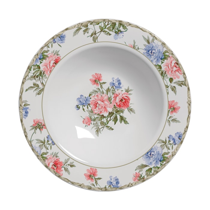 Conjunto 6 Pratos Fundo em Cerâmica Romântica Alleanza - 25cm - Madel Home