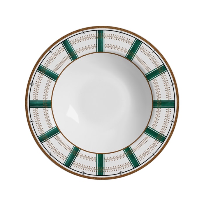 Conjunto 6 Pratos Fundo em Cerâmica Taj Alleanza - 25cm - Madel Home