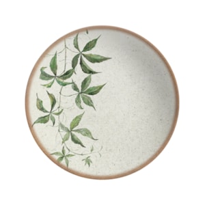 Conjunto 6 Pratos Fundo em Cerâmica Tropical Leaves Alleanza - 25cm