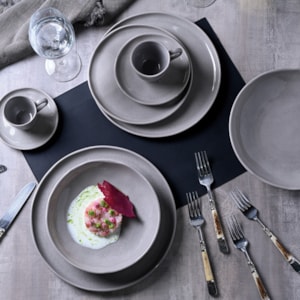 Conjunto 6 Pratos Fundo em Stoneware Bio Bruma Porto Brasil - 25cm