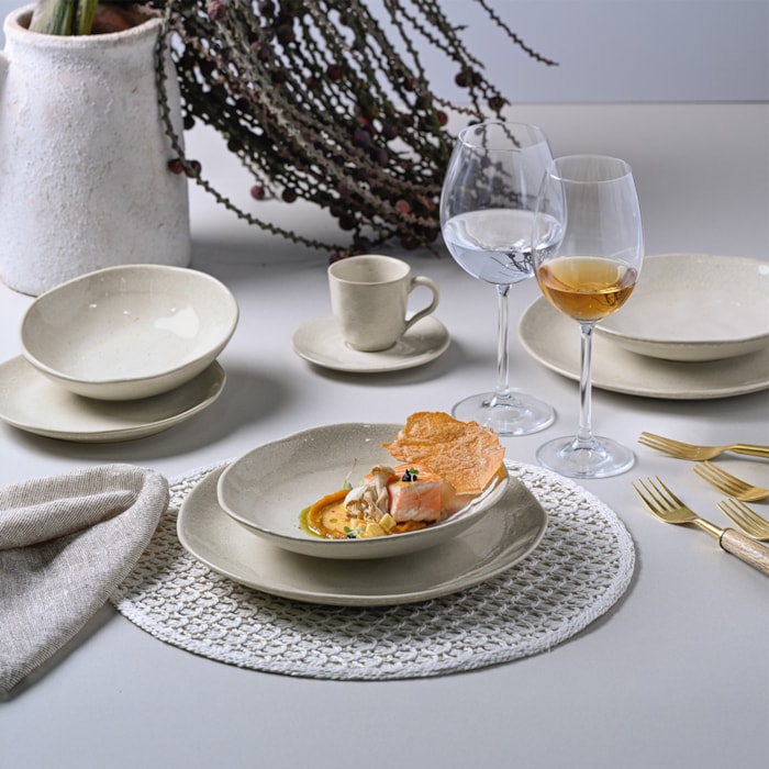 Conjunto 6 Pratos Fundo em Stoneware Bio Sol Porto Brasil - 22,5cm - Madel Home